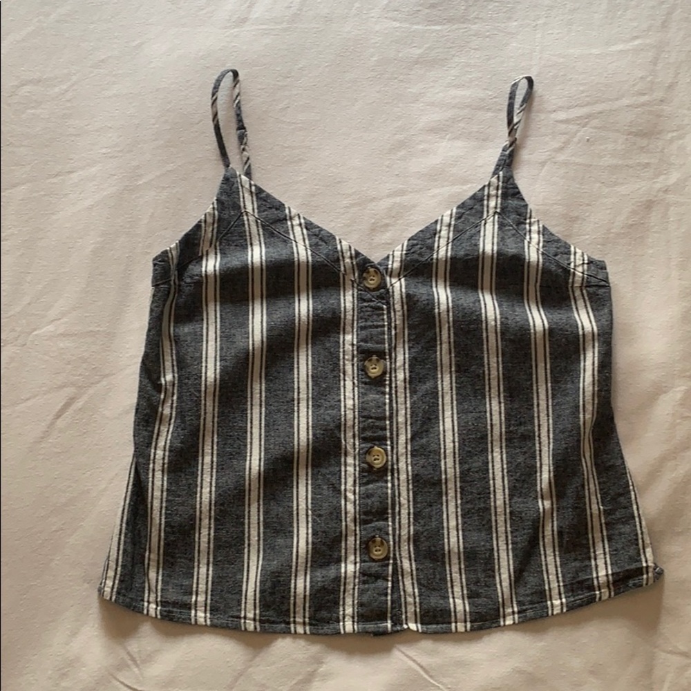 Abercrombie striped button front tank